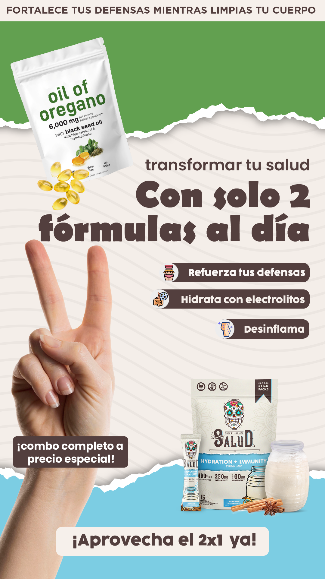 Combo | Desinflama, hidrata y defiéndete desde adentro