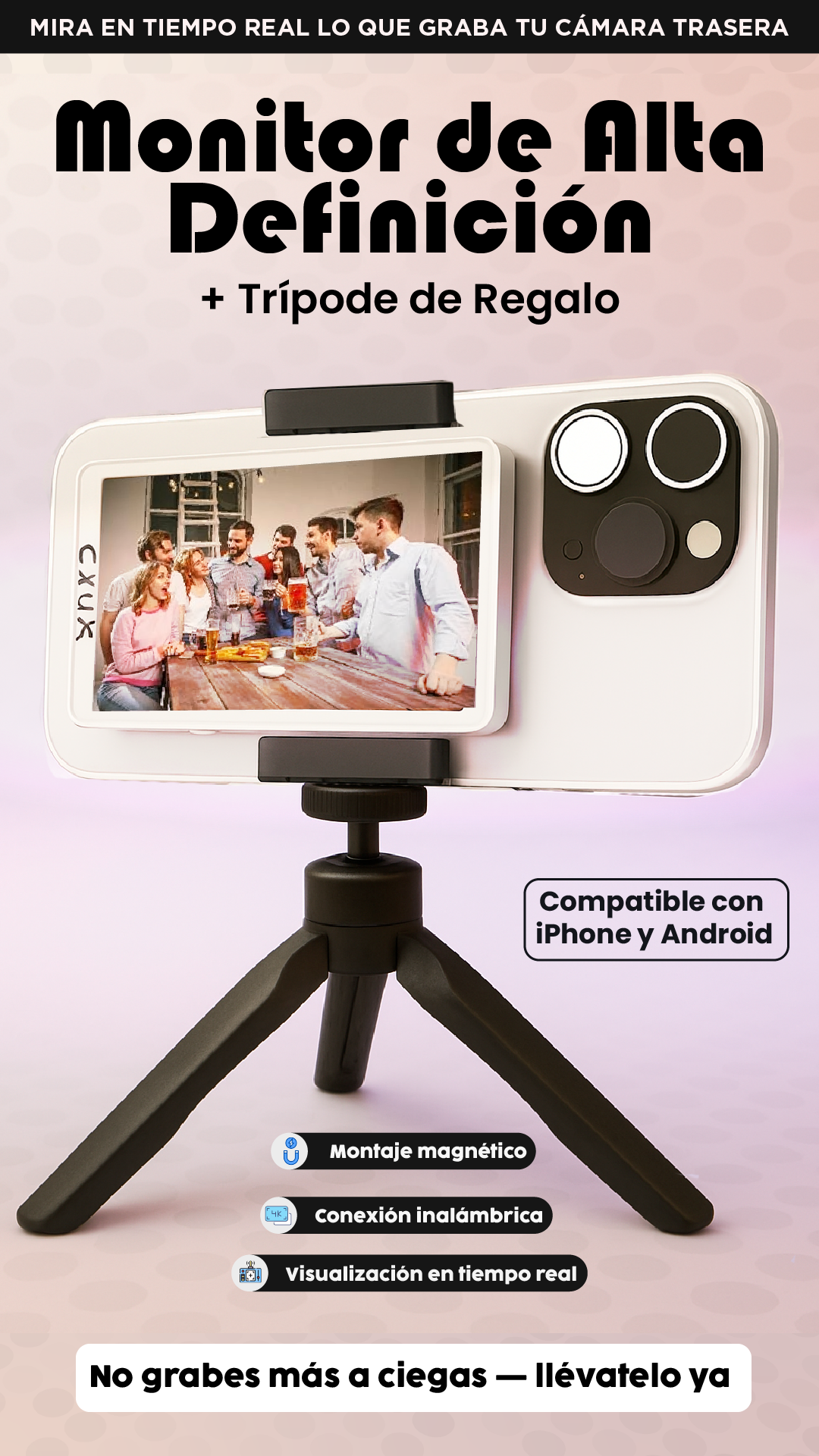 Pantalla de monitor| Graba con tu cámara trasera sin adivinar